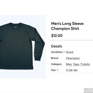 Champion Men's Long Sleeve Shirt - Forest Green